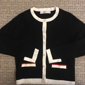 Zara in the style of Gucci black cardigan